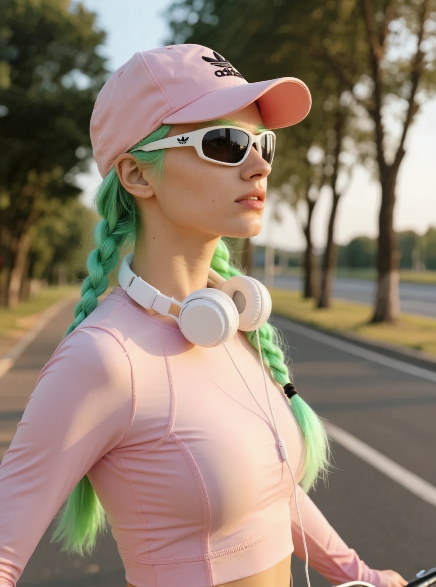 Change hair color to light green and the top to light pink